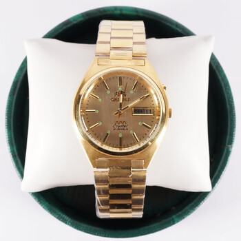 东方双狮(orient)全自动机械表简约复古男士手表80年代机芯46943 土豪