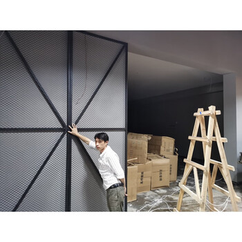 墙铁艺网吊顶网格隔断铁艺隔断装饰工业风装饰铁网镂空 菱形网孔造型