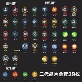 爆裂3代飞车晶片2代终之战星能必杀机甲远古晶片 2代晶片全39枚()