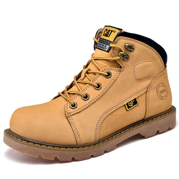 卡特(cat)男鞋秋季新款高帮鞋 卡特休闲户外马丁靴橡胶底经典大黄靴