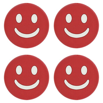 华敏网球避震器网球拍避震嵌入减震器笑脸网壁球拍配件4个装红色