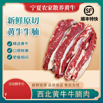 隽颜堂新鲜现杀牛腩肉3斤牛肉新鲜整块牛腩肉宁夏黄牛肉牛肉生鲜3斤