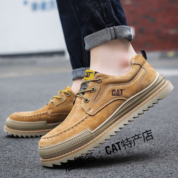 卡特(cat)低帮真皮男鞋休闲男鞋潮流百搭马丁靴增高男士鞋工装鞋 8030