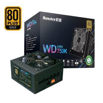 航嘉（Huntkey）WD750K全模组 金牌750W电脑电源（80PLUS金牌/单路60A/全电压/LLC+SR+DC-DC/智能温控）