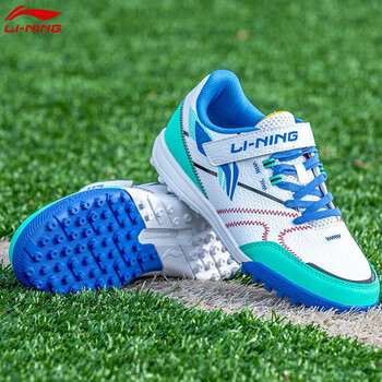 李宁儿童足球鞋男童碎钉魔术贴tf青少年小学生比赛运动训练鞋女童asts