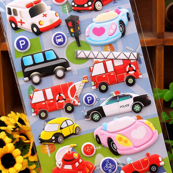 儿童奖励贴画幼儿园礼物sticker汽车飞机工程车小贴纸n汽车