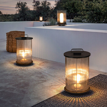 落地灯太阳能庭院灯防水现代艺术创意轻奢户外灯玻璃笼子接电灯景观