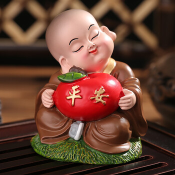 同学朋友生日礼物女生男生办公室桌面小摆件小沙弥小和尚装饰品 平安