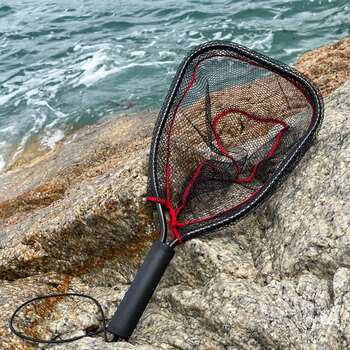 版 钓鱼手抄网飞钓抄网捞鱼小型便携溪流捞鱼路亚抄网不锈钢网兜渔具