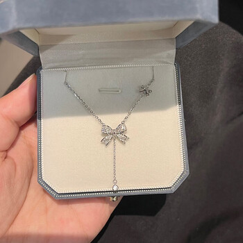 qua项链女学生流苏蝴蝶结镀银项链轻奢吊坠送闺蜜送女友520生日礼物