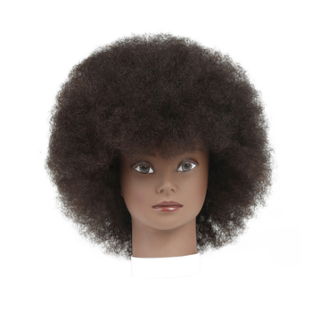 天使丝丝 假发头模黑皮肤假人 头爆炸头头模 短卷发脏辫齐刘海爆炸头