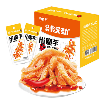 劲仔即食素毛肚休闲零食品魔芋爽 烧烤味 18g*20包 烧烤味360g