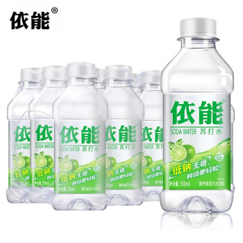 依能 青柠味 无糖无汽弱碱苏打水 饮料 350ml*15瓶 塑膜量贩装