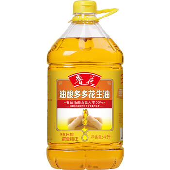 鲁花 油酸多多 5s压榨浓香花生油4l 油酸含量大于55%
