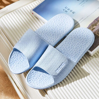 日本出差旅行可折叠拖鞋简约居家健身沙滩洗澡便携男女防滑夏季蓝色