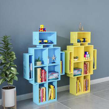 墙上创意艺术书架大拇指铁艺置物架学校图书馆落地机器人 大机器人宽7