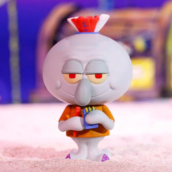 女孩labubu拉布布海绵宝宝系列手办盲盒 popmart摆件潮 章鱼哥*spooky