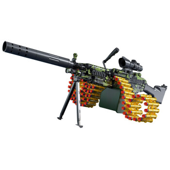 洛臣(luochen)m249大菠蘿手自一體彈鏈式軟彈槍電動連發吸盤軟彈男孩