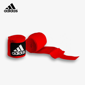 adidas阿迪达斯绑手带拳击绷带运动散打泰拳搏击格斗缠手带绑带布 【经典款】红色(一包两条) 2.55米[微弹/小手/青少年]