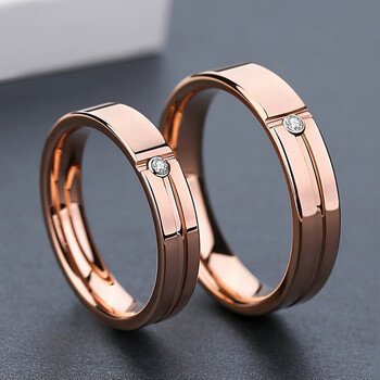 peifeite莫桑钻戒男士戒指玫瑰金色莫桑石戒指男男戒个性刻字婚戒大码