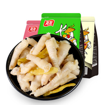 有友泡椒凤爪酸菜椒香鸡爪办公室零食大袋装268g椒香味268g1袋