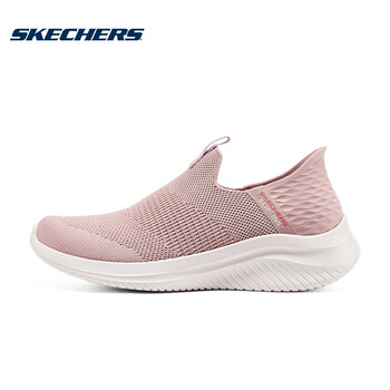 skechers斯凯奇女秋冬休闲鞋女士一脚蹬休闲运动鞋149708 玫瑰红色