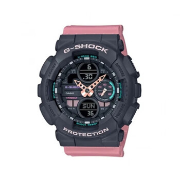 卡西欧casiogshockyouth系列复古防水双显潮流运动石英机芯女表粉