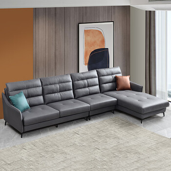 好风景家居现代简约布艺沙发客厅家具科技布沙发组合18n1166深灰色右