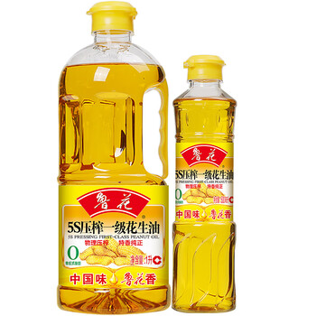 鲁花5s一级花生油1l500ml食用油粮油