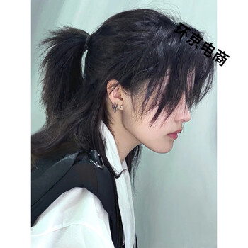 假发男狼尾武士头假发男韩版帅气动漫蓬松自然狼尾鲻