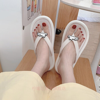人字托丁字女生拖鞋夏天外出可外穿春天夹脚细细条可爱卡通人字拖女夏