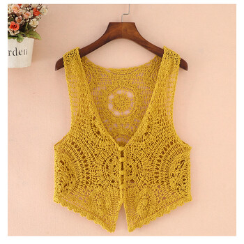 路麦恩镂空小马甲背心女士夏季蕾丝薄款马夹小坎肩针织短款无袖外搭