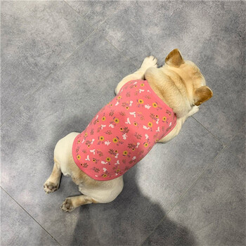 勋狸粑宠物狗狗背心法国斗牛犬夏薄款服饰中小型犬八巴哥英斗潮红色小