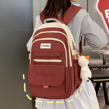 尼阑nilan大容量书包女初中生韩版百搭小学生三到六年级大容量中学生