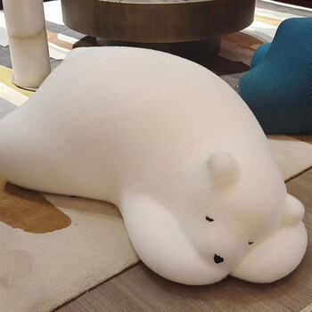 网红趴趴熊酣睡熊ins风单人休闲沙发北极熊懒人沙发动物座椅 黑色