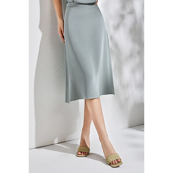 雅格罗伊重磅真丝半身裙桑蚕丝简奢风优雅气质30姆米真丝重绉中长款a