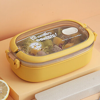 特百惠简约饭盒分隔型学生上班族注水保温便携便当盒食堂高中23多层餐