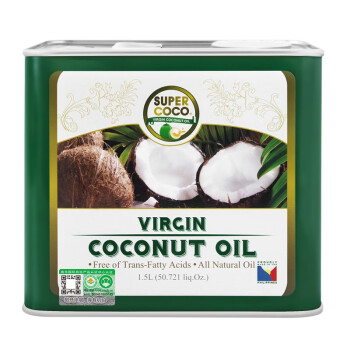 菲律宾进口椰来香supercoco 有机天然冷压初榨生酮椰子油送礼 可热炒食用油1.5L 