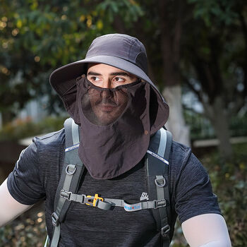 bxbr渔夫帽男渔夫帽防晒帽男士夏季护颈钓鱼遮阳帽子户外夏天防渔夫帽