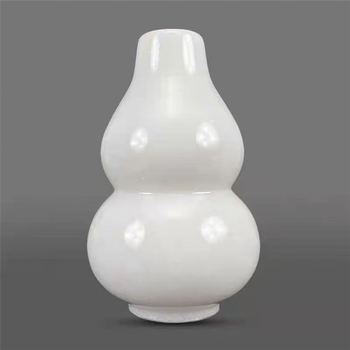 天然白玉葫芦摆件玉石葫芦福禄寿新居客厅玄关装饰品 高8cm