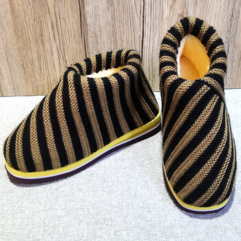 毛线鞋女冬加绒保暖鞋防滑家居鞋针织手工居家棉鞋送礼成人婚嫁毛线鞋