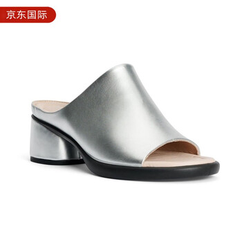 凉鞋新款高跟拖鞋厚底粗跟凉拖鞋 雕塑奢华222783 222783/01682 银色