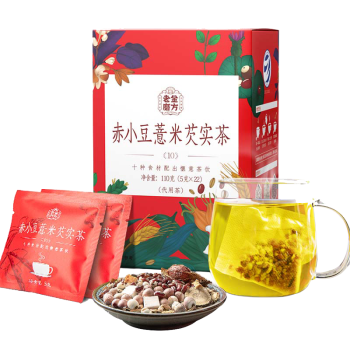 老金磨方  红豆薏米茶芡实茶 赤小豆薏仁茶 泡水喝的养生袋泡茶22袋独立小包装110g