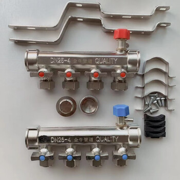 金牛管道分水器金牛管道分水器1寸地暖分水器家装全铜一体锻压分水器