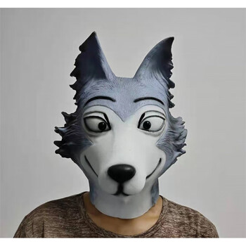 道具大灰狼头套 乳胶面具雷西大灰狼头套狼尾巴表演自拍扮演动漫人物