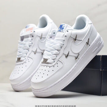 空军一号奶咖低帮荔枝纹男女同款板鞋情侣休闲运动鞋经典nike 小四勾