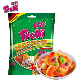 口力 （Trolli）水果味糖果零食 比萨橡皮软糖 68g