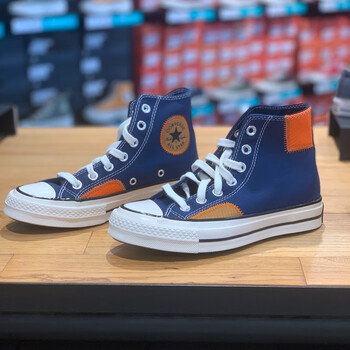 converse匡威1970s拼色补丁百搭休闲透气高帮男女款帆布鞋1701 蓝色