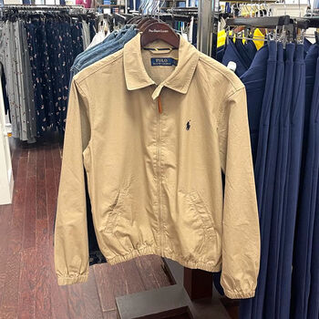 美国拉夫劳伦polo ralph lauren男士秋季款卡其色纯棉夹克外套 卡其色