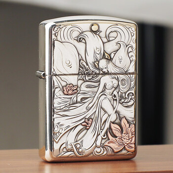 zippo 之宝打火机 鬼王双面浮雕九尾狐限量款定制 送礼收藏煤油打火机